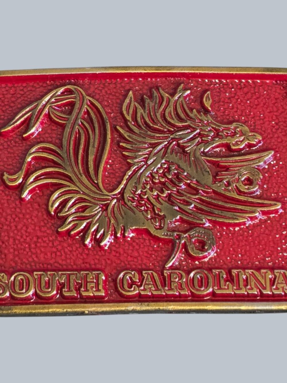 Vintage University South Carolina Gamecocks USC Columbia Brass Belt Buckle